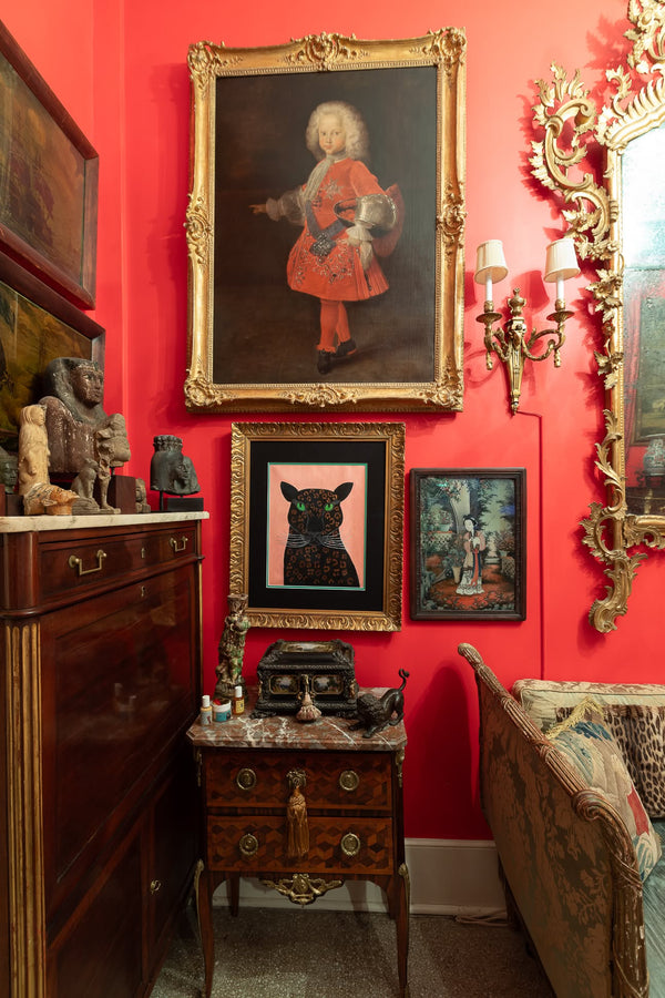 The child Louis XVI presides over a crimson vignette of antiquity.  —Dr. Cynthia Magro